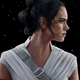 Rey in profile.